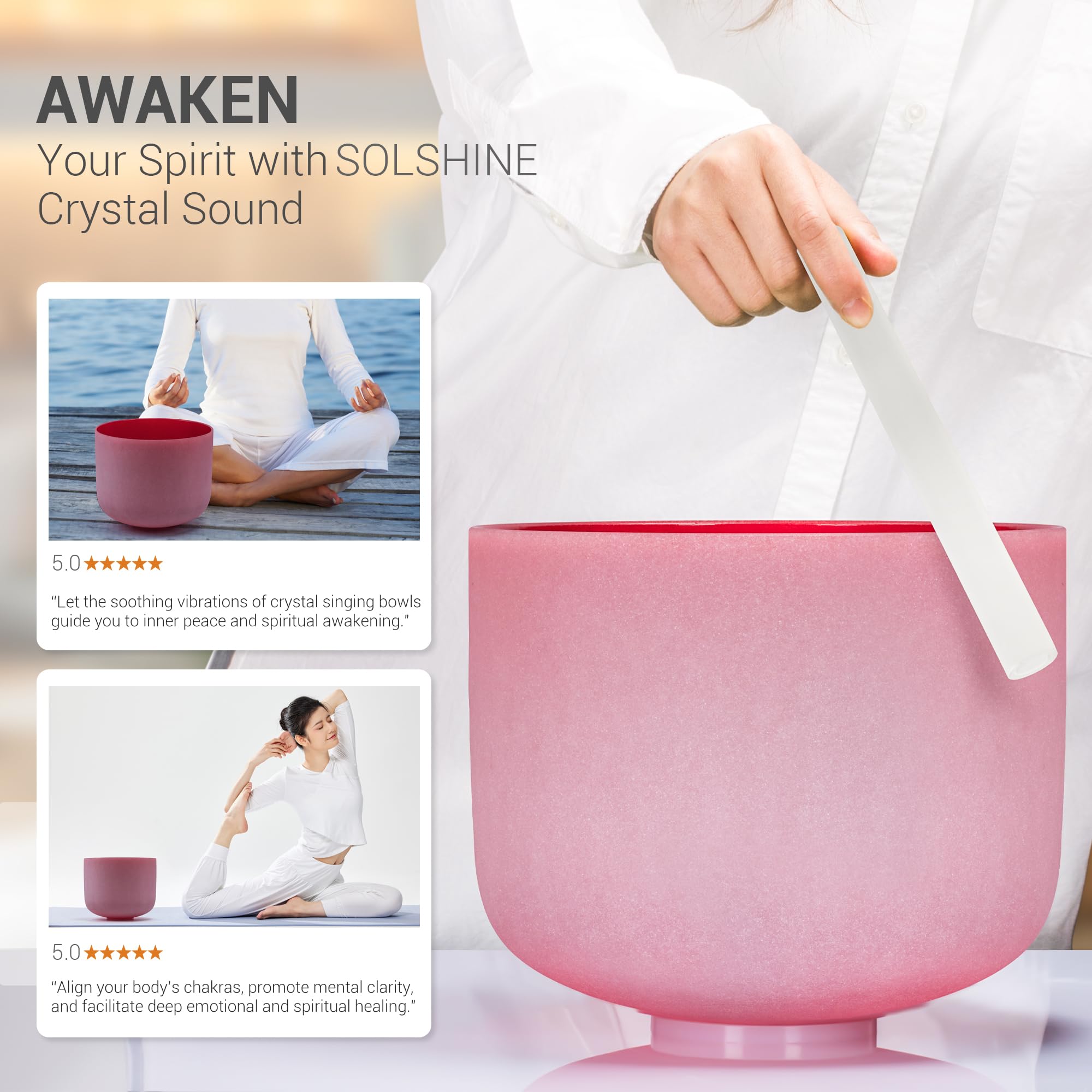 Amazon | 432hz 8インチ レッド C ノート ルート チャクラ クォーツ